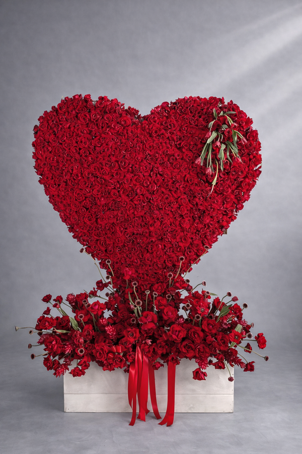 Heart Red Roses Sculptu